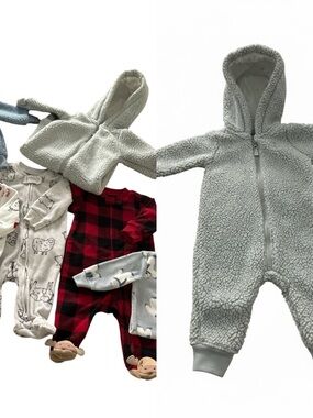 Carter’s Newborn Baby Bundle 7 Pc Pajamas Outfits 0-3M 3-6M Zip Pullover